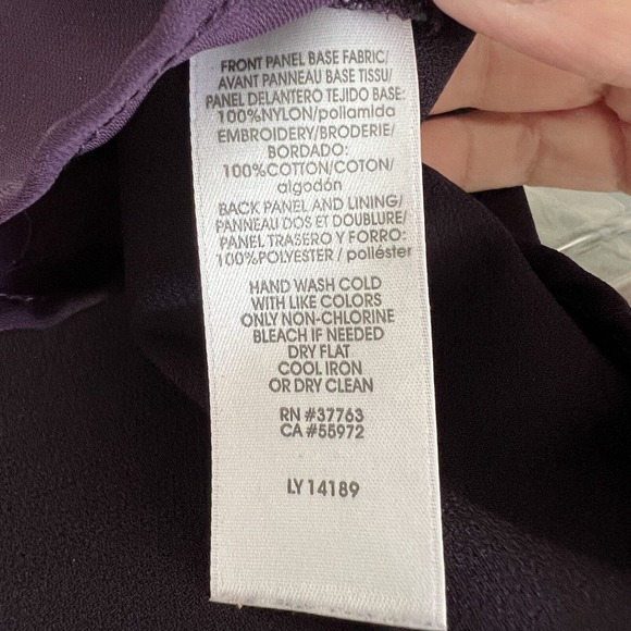 Laundry by Shelli Segal Purple Lace Overlay Sleeveless Keyhole Back Top - Size 2 - Picture 6 of 7